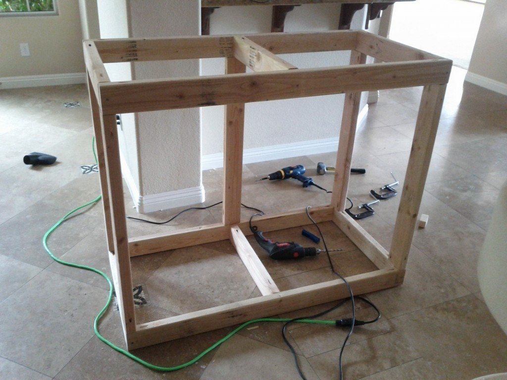 reef tank stand initial frame stage 1